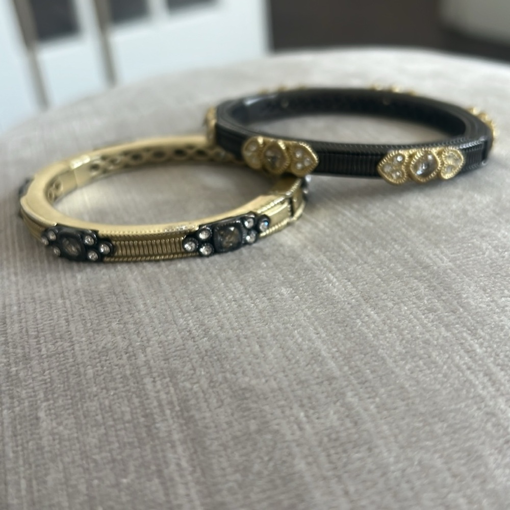Gold and Black Embellished Bangles